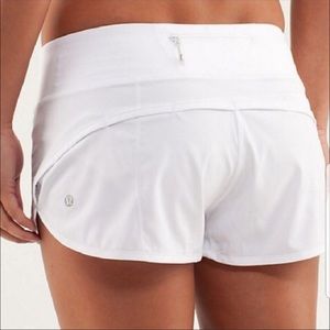 New lululemon white speed shorts super stretch